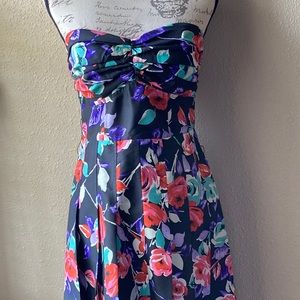 Express black flower print dress